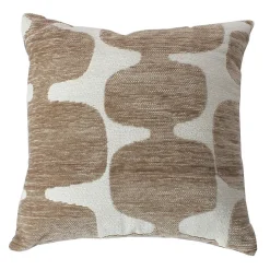 Coussin décoratif déhoussable jacquard motif moderne (40x40 cm - Beige)