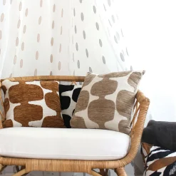 Coussin décoratif déhoussable jacquard motif moderne (40x40 cm - Beige)
