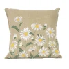 Coussin décoratif en coton motif marguerite (45x45 cm - Taupe)