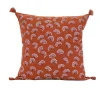 Coussin décoratif imprimé motif floral (45x45 cm - Brique)