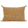 Coussin décoratif imprimé motif floral (40x60 cm - Jaune)