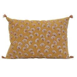 Coussin décoratif imprimé motif floral (40x60 cm - Jaune)