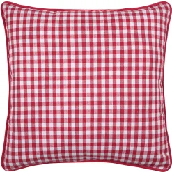 Coussin décoratif motif vichy en polycoton (45x45 cm - Rouge)