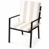 Coussin de chaise assise et dossier imperméable à rayures ARCACHON (40x90 cm - Lin)