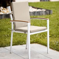 Coussin de chaise extérieur assise et dossier MINORQUE (40x90 cm - Beige)
