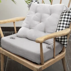Coussin de chaise 40x40 cm Gaze de coton avec pompons Nuage