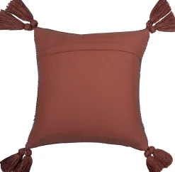 Coussin de coussin tissu texturé pomposs terracotta L.40 x l.40cm Ornami