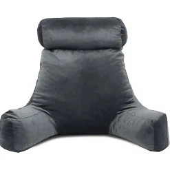 Coussin de lecture velours BANANAIR 65 x 80 cm gris clair