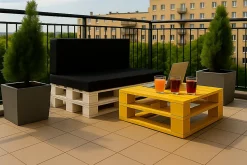 Coussin de palette 120x60x10cm assise, coussin de palette Noir, coussin de mobilier de jardin, coussin de jardin