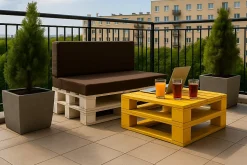 Coussin de palette 120x50x10cm assise, coussin de palette Marron, coussin de mobilier de jardin, coussin de jardin