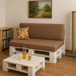 Coussin de palette 120x50x10cm assise, coussin de palette Beige, coussin de mobilier de jardin, coussin de jardin