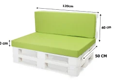 Coussin de palette 120x40x10cm assise, coussin de palette Citron vert, coussin de mobilier de jardin, coussin de jardin