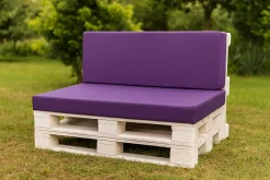 Coussin de palette 120x80x10cm assise, coussin de palette Violet, coussin de mobilier de jardin, coussin de jardin