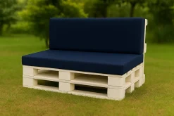 Coussin de palette 120x60x10cm assise, coussin de palette Bleu, coussin de mobilier de jardin, coussin de jardin