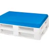Coussin de palette 120x50x10cm assise, coussin de palette Bleu, coussin de mobilier de jardin, coussin de jardin