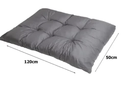 Coussin de palette 120x50cm coussin d'assise coussin de jardin confortable coussin de jardin Coussin de palette Gris
