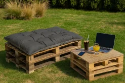 Coussin de palette 120x80cm, coussins de banc Anthracite, coussin extérieur/intérieur coussins de sol confortables