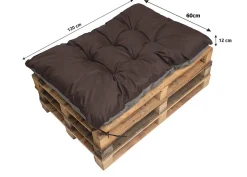 Coussin de palette 120x60cm, coussins de banc Marron, coussin extérieur/intérieur coussins de sol confortables