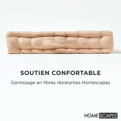 Coussin de sol - beige uni - 50 x 50 cm - HOMESCAPES