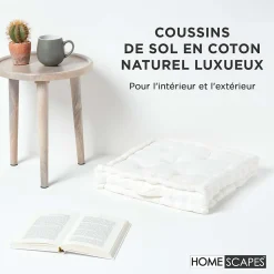 Coussin de sol - blanc - 50 x 50 cm - HOMESCAPES
