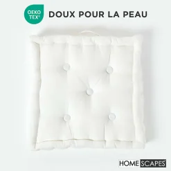 Coussin de sol - blanc - 50 x 50 cm - HOMESCAPES