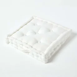 Coussin de sol - blanc - 40 x 40 cm - HOMESCAPES