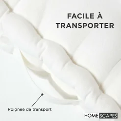 Coussin de sol - blanc - 40 x 40 cm - HOMESCAPES