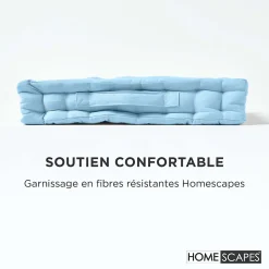 Coussin de sol - bleu ciel uni - 50 x 50 cm - HOMESCAPES