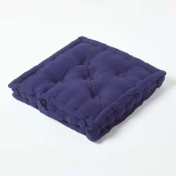 Coussin de sol - bleu marine - 40 x 40 cm - HOMESCAPES