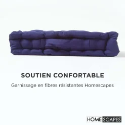Coussin de sol - bleu marine - 40 x 40 cm - HOMESCAPES