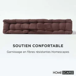Coussin de sol - chocolat uni - 50 x 50 cm - HOMESCAPES