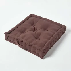 Coussin de sol - chocolat uni - 40 x 40 cm - HOMESCAPES