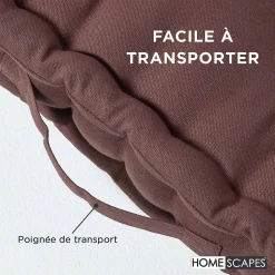 Coussin de sol - chocolat uni - 40 x 40 cm - HOMESCAPES