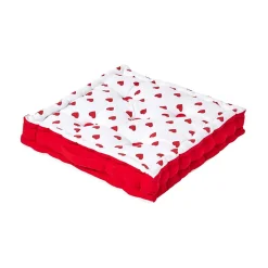 Coussin de sol - cœur rouge - 50 x 50 cm - HOMESCAPES