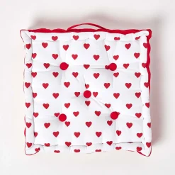 Coussin de sol - cœur rouge - 40 x 40 cm - HOMESCAPES