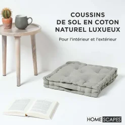 Coussin de sol - gris uni - 50 x 50 cm - HOMESCAPES