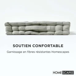 Coussin de sol - gris uni - 50 x 50 cm - HOMESCAPES