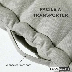 Coussin de sol - gris uni - 50 x 50 cm - HOMESCAPES