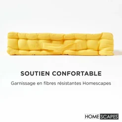 Coussin de sol - jaune uni - 40 x 40 cm - HOMESCAPES