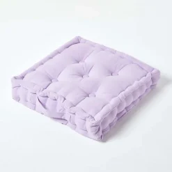 Coussin de sol - mauve uni - 40 x 40 cm - HOMESCAPES