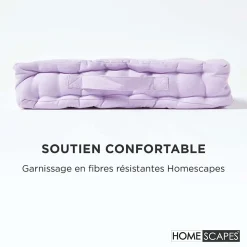 Coussin de sol - mauve uni - 50 x 50 cm - HOMESCAPES
