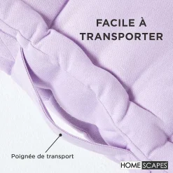 Coussin de sol - mauve uni - 50 x 50 cm - HOMESCAPES