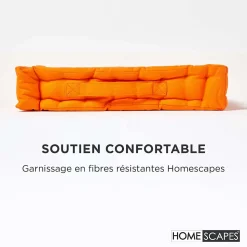 Coussin de sol - orange uni - 50 x 50 cm - HOMESCAPES