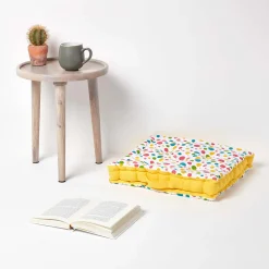 Coussin de sol - pois multicolores - 40 x 40 cm - HOMESCAPES