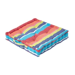 Coussin de sol - rayures multicolores - 40 x 40 cm - HOMESCAPES