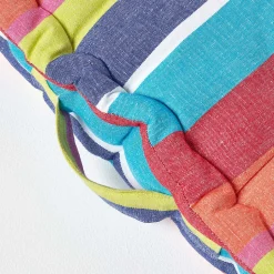Coussin de sol - rayures multicolores - 50 x 50 cm - HOMESCAPES