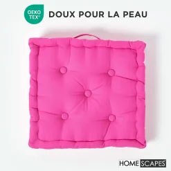 Coussin de sol - rose fushia - 50 x 50 cm - HOMESCAPES