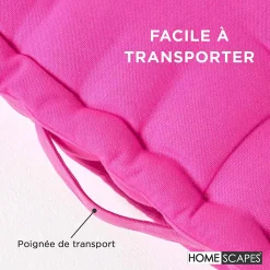 Coussin de sol - rose fushia - 50 x 50 cm - HOMESCAPES