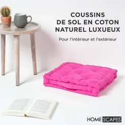 Coussin de sol - rose fushia - 40 x 40 cm - HOMESCAPES