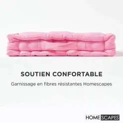 Coussin de sol - rose uni - 50 x 50 cm - HOMESCAPES